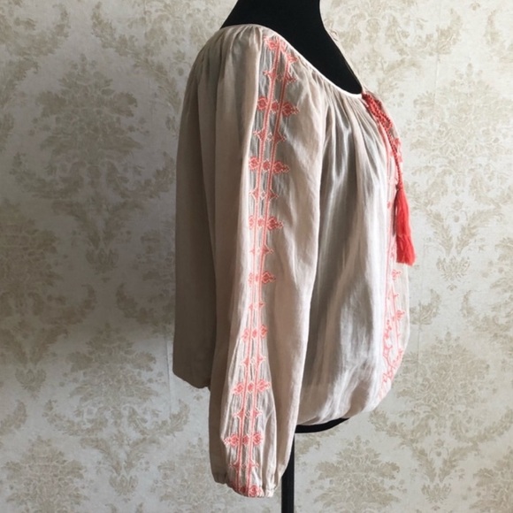 Lucky Brand boho embroidered blouse - Picture 3 of 9